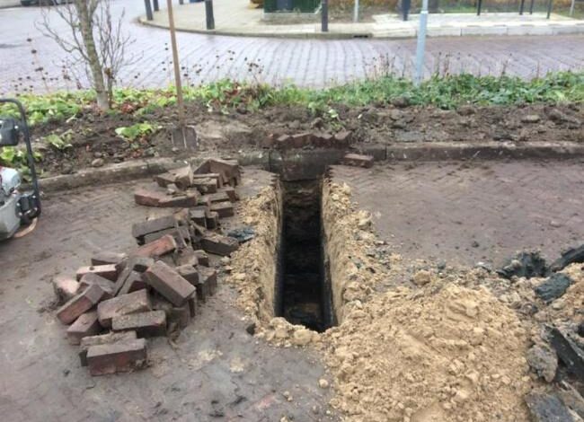 Proefsleuven voor ondergrondse containers