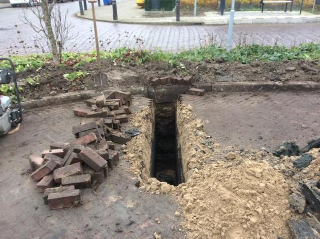 Proefsleuven voor ondergrondse containers