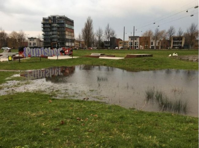 Vragen D66 over wateroverlast skatepark