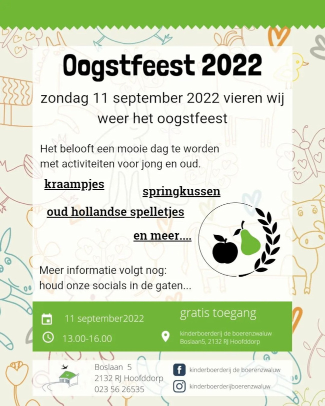 Oogstfeest 2022 in de Boerenzwaluw