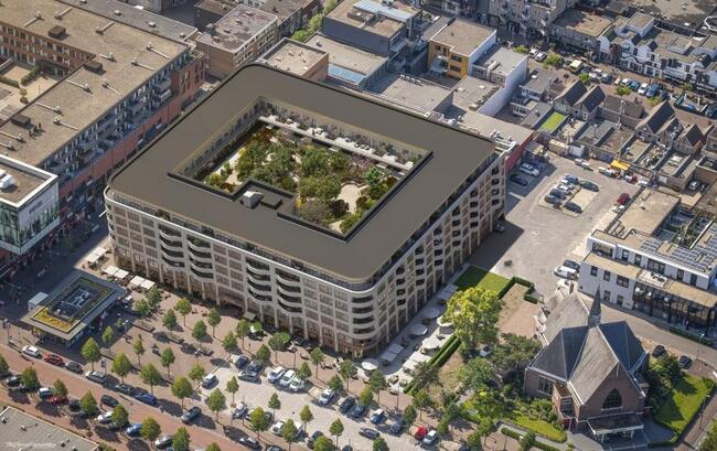 Gebouw TROM en uitbreiding Marktpleinkerk in centrum van Hoofddorp