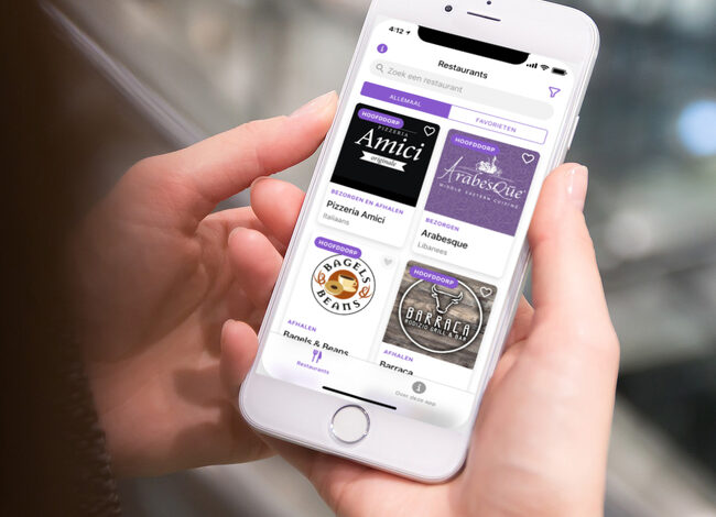 App met plaatselijke bezorg- en afhaalrestaurants