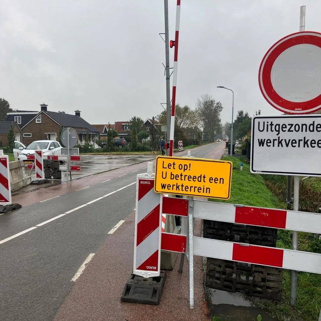 Kromme Spieringweg tijdelijk dicht voor doorgaand verkeer