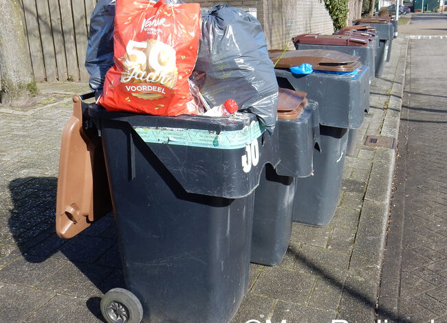 Volle vuilnisbakken soms dagen langs de weg