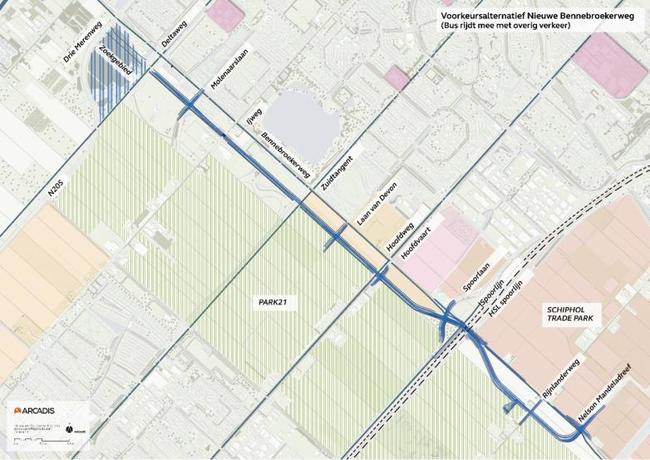 Plan voor verdubbeling Nieuwe Bennebroekerweg