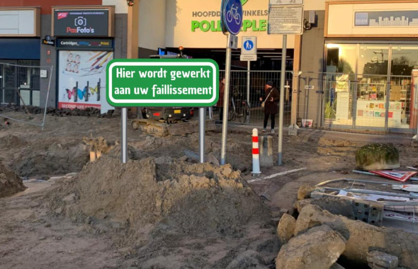 Winkeliers Polderstraatje zien omzet dalen door verbouwingen