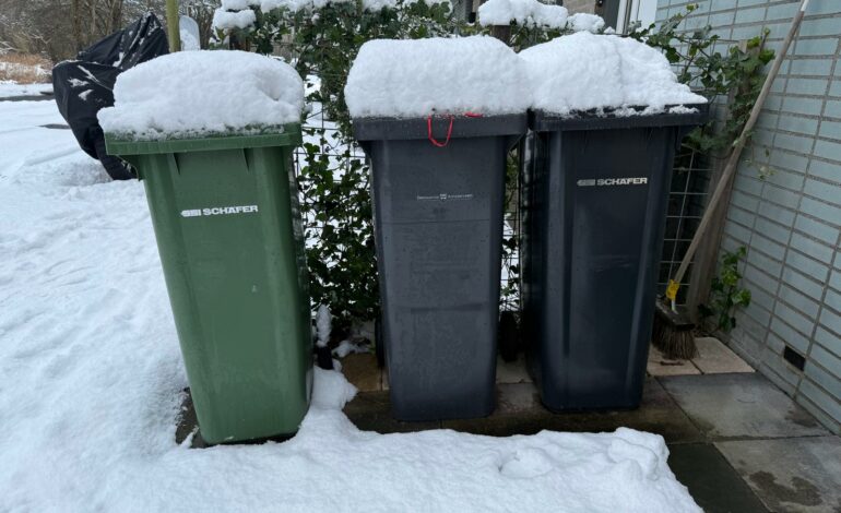 Geen afvalinzameling in de streek door winterse omstandigheden