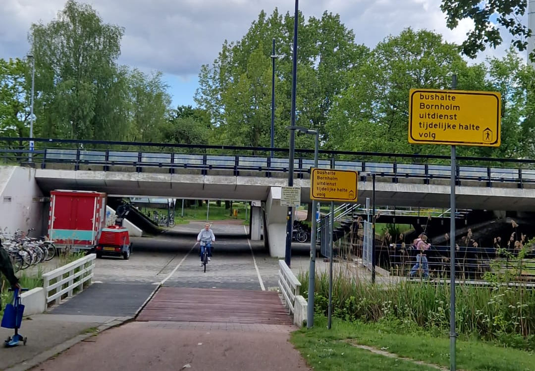 Werkzaamheden aan trappen en liften bushalte Bornholm