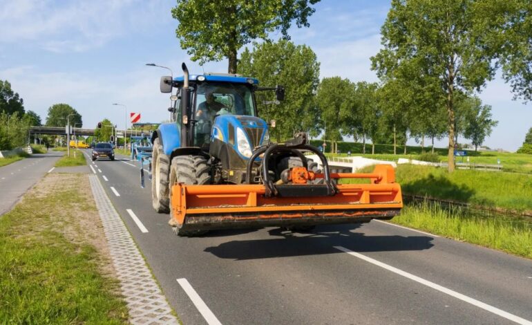 Proef met nieuwe route voor landbouwvoertuigen